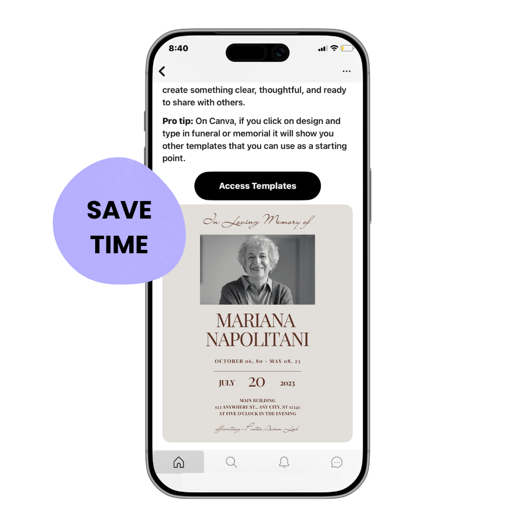 Ready-made administrative templates for legacy planning